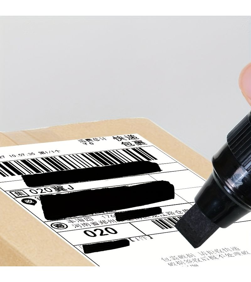 Privacy Protection 30mm Extra Wide Flat Head Black Permanent Marker - Image 4