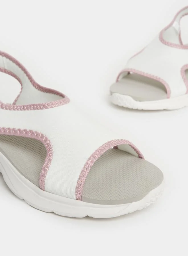 Styli Knitted Strap Slingback Comfort Sandals