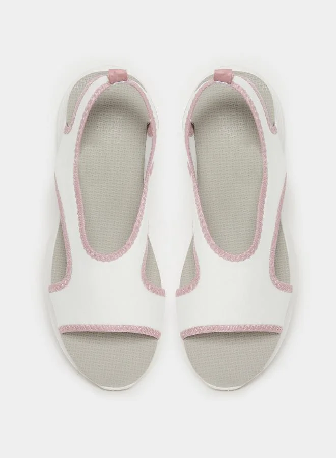 Styli Knitted Strap Slingback Comfort Sandals