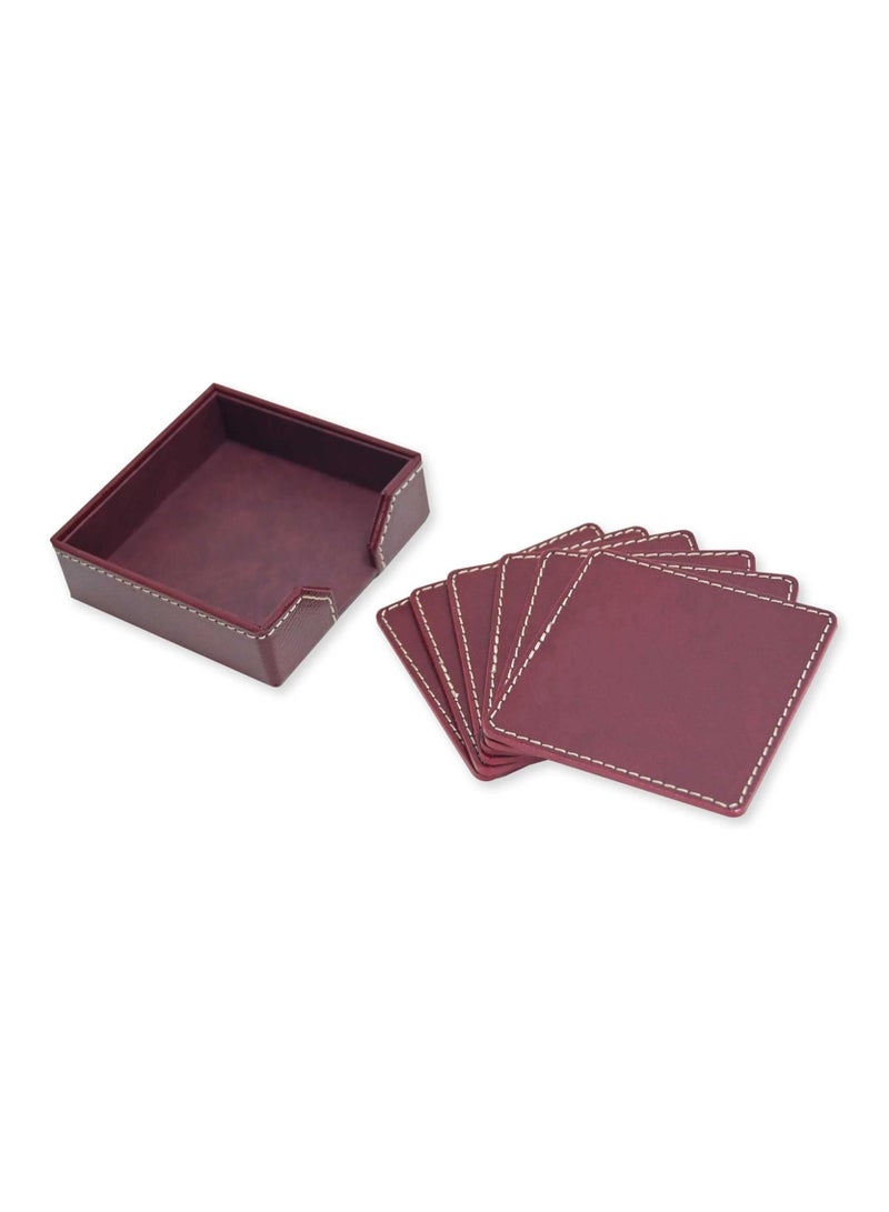 FIS طقم مكتب تنفيذي من FIS مصنوع من الجلد المارون مكون من 9 قطع FSDSEXB221MR - Image 5