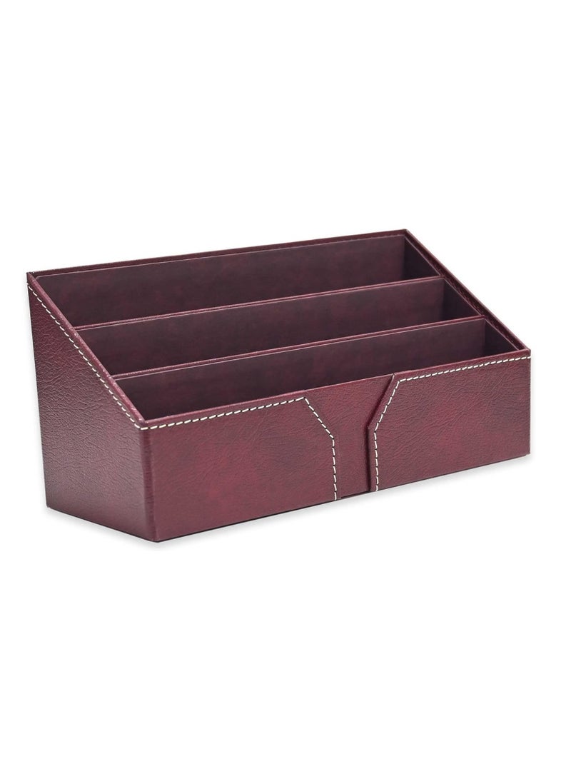 FIS طقم مكتب تنفيذي من FIS مصنوع من الجلد المارون مكون من 9 قطع FSDSEXB221MR - Image 4