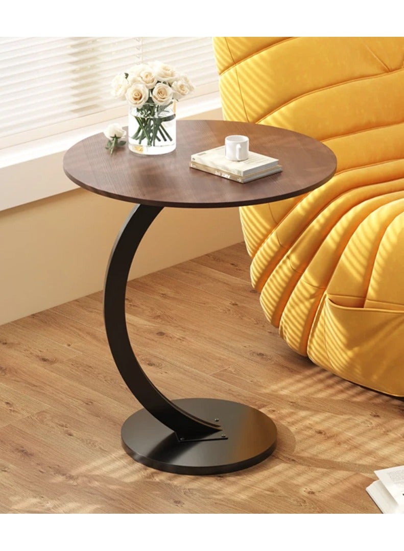 DubaiGallery Round Coffee Table Sturdy Narrow Sofa Side Table End Tables for Living Room Bedroom - Image 1