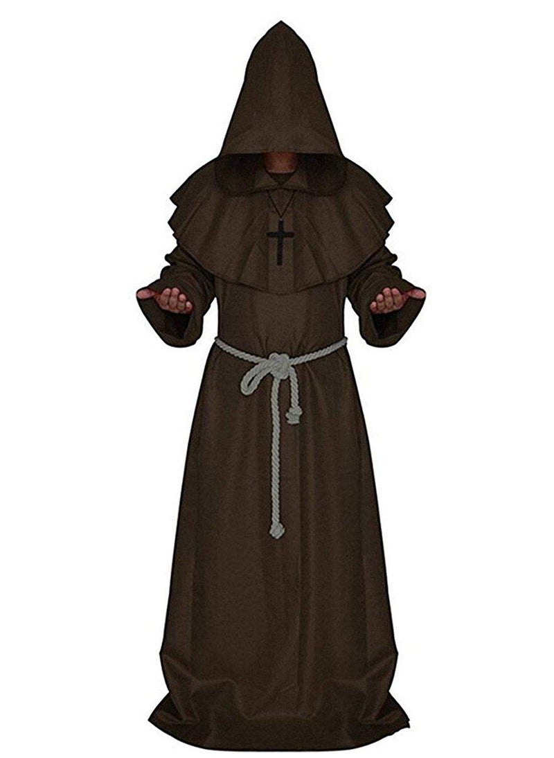 LHJ Medieval Monk Robe Priest Robe Halloween Cosplay Costume Cloak - Image 1