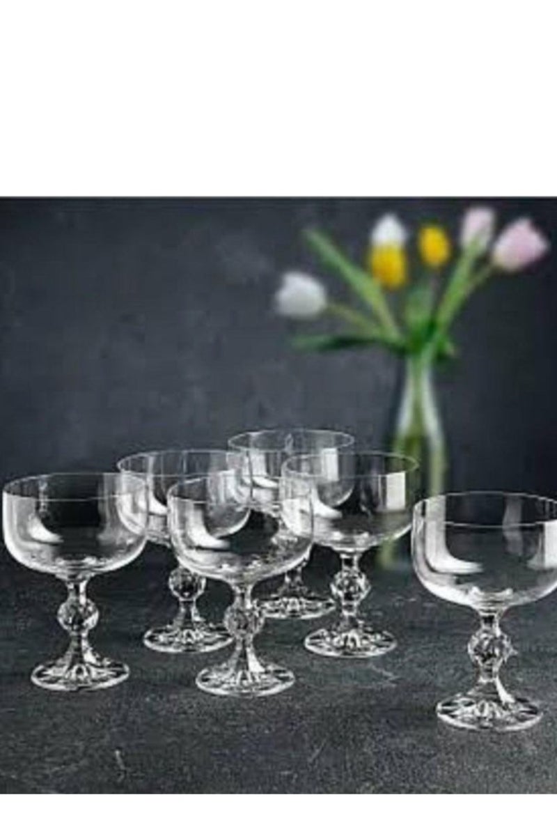 طقم كاسات حلويات زجاج / ٦ قطع - Image 1