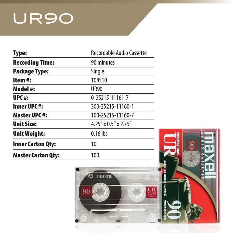 Maxell Maxell – 108527, Blank Audio Recording Cassette Tapes - Protective Cases, Low Noise & 90 Min Total Length (45 Min Per Side) - Ideal for Music, Voice Recordings & Portable Use - One Color, One Size - Image 4
