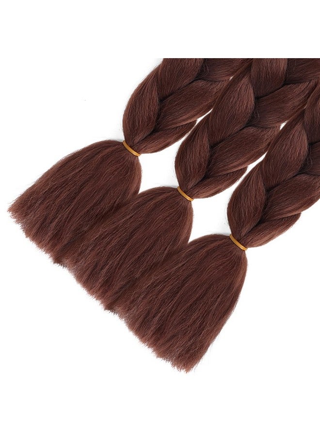 SuCoo Jumbo Braiding Hair Extensions Brown Colored High Temperature Crochet Twist Hair For Braiding 3Pcs Pack 24 Inch (A8) - Image 3