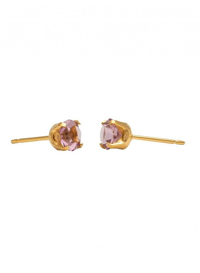 Studex 5MM June Alexandrite 24K Pure Gold Plated Ear Studs - Image 4