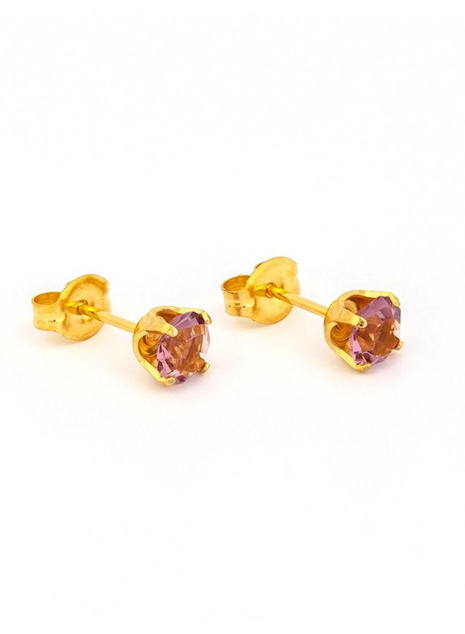 Studex 5MM June Alexandrite 24K Pure Gold Plated Ear Studs - Image 2
