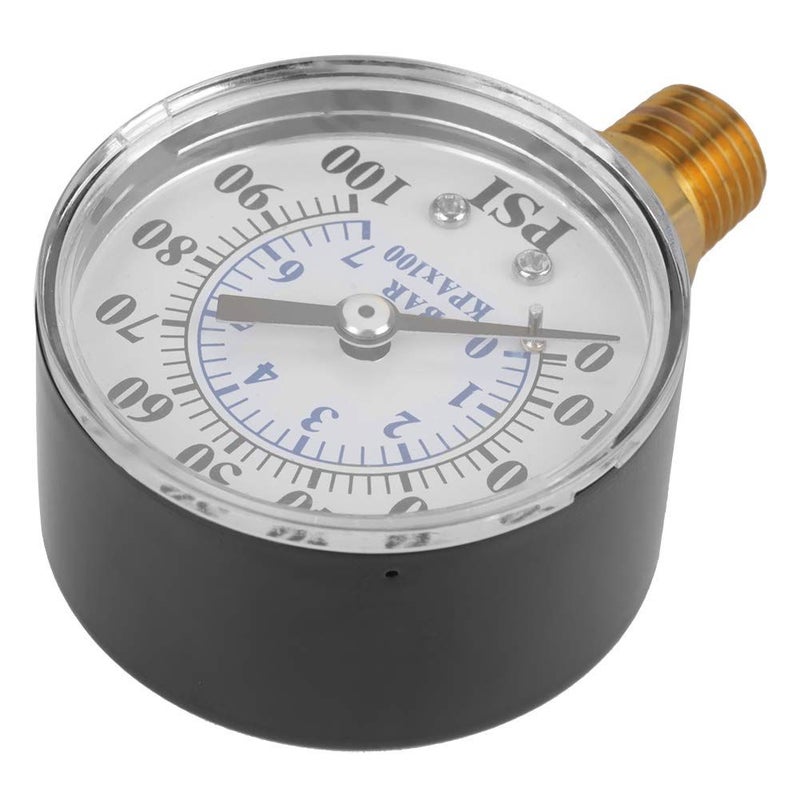 0-100 PSI 0-7 Bar Pressure Manometer 1/4 NPT Entry Easy Installation Metal Case - Image 3