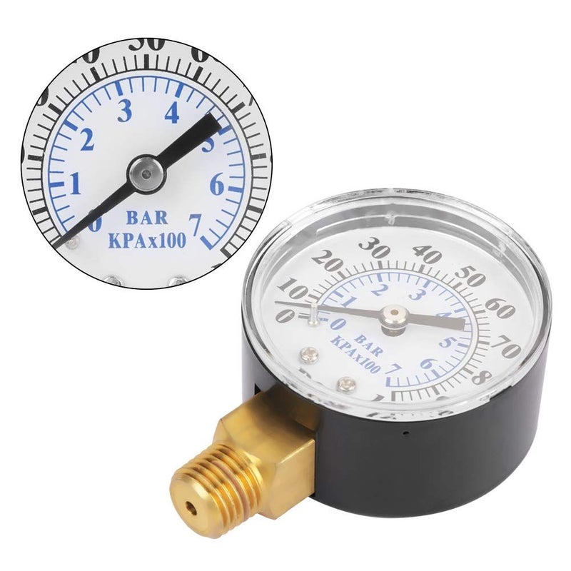 0-100 PSI 0-7 Bar Pressure Manometer 1/4 NPT Entry Easy Installation Metal Case - Image 5