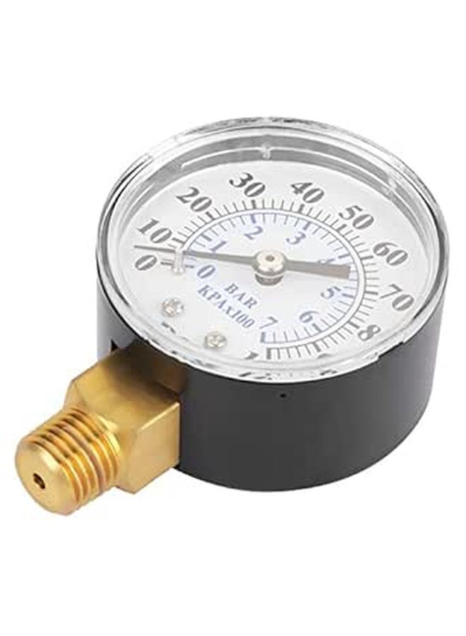 0-100 PSI 0-7 Bar Pressure Manometer 1/4 NPT Entry Easy Installation Metal Case - Image 1