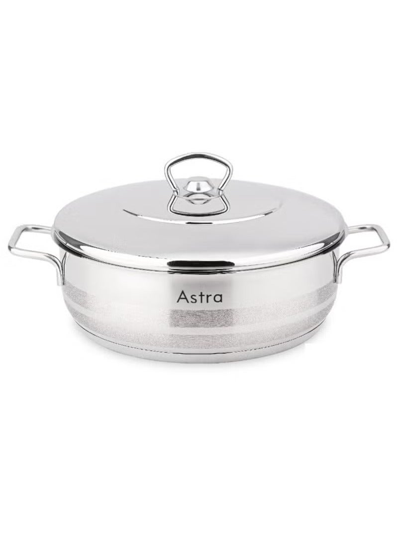 Homemaker ASTRA 3.4 L Low Nonstick Casserole Pot – 24×8 cm | Perfect for Small to Medium Meals, Ergonomic Handles & Even‑Heat | All‑Stovetop Safe | Made in Turkey