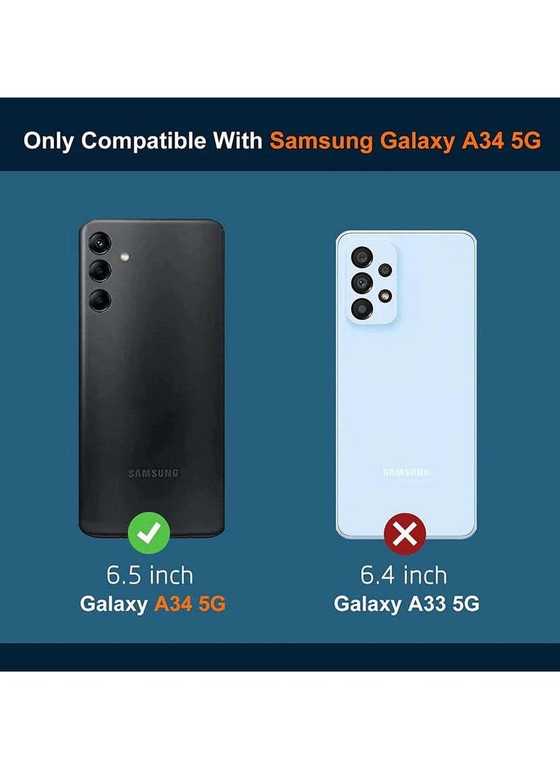 BORTONY Samsung A34 5G Case with Magnetic Car Mount Kickstand Holder Premium Silicone Vertical and Horizontal Hand Strap Grip Cover for Samsung Galaxy A34 5G - Image 2