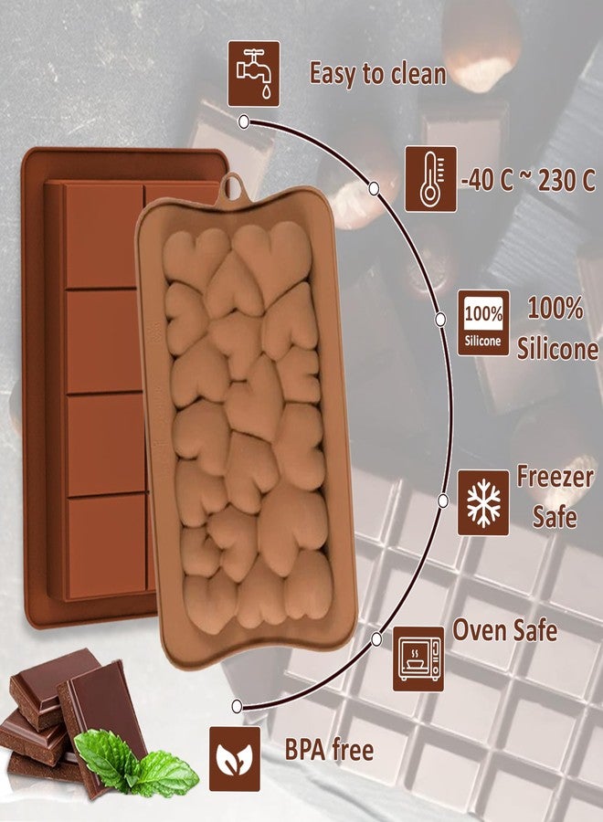 MoldBerry Silicone Kunafa Chocolate Bar Mold & 3D Heart Shape Chocolate Mold Combo | Non-Stick DIY Baking Moulds for Chocolate, Candy, Desserts, Festival & Gifting (Pack of 2) - Image 4
