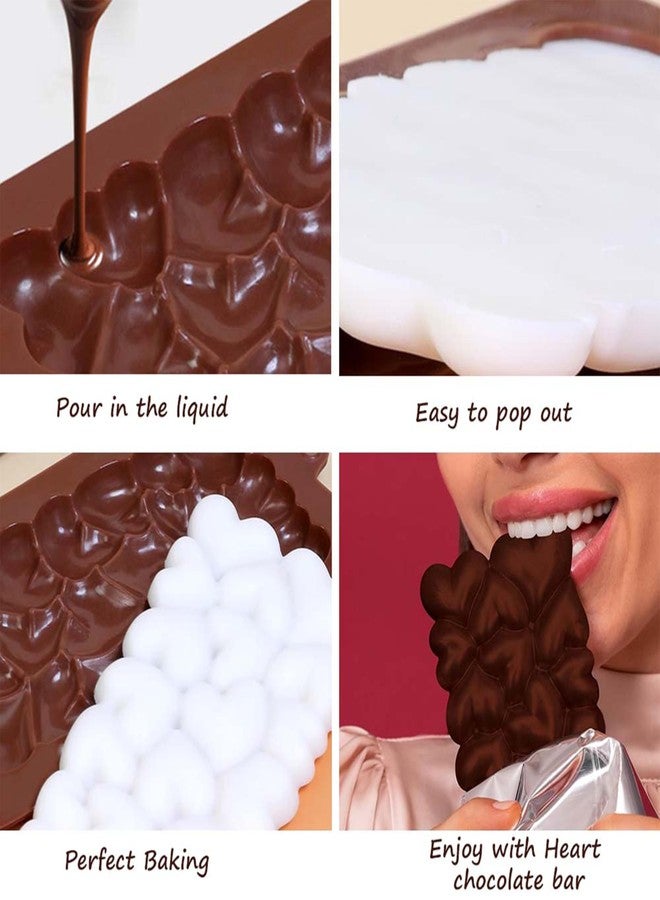 MoldBerry Silicone Kunafa Chocolate Bar Mold & 3D Heart Shape Chocolate Mold Combo | Non-Stick DIY Baking Moulds for Chocolate, Candy, Desserts, Festival & Gifting (Pack of 2) - Image 5