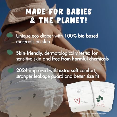 Naty Eco by Naty Baby Diapers - Plant-Based Eco-Friendly Diapers, Great for Baby Sensitive Skin and Helps Prevent Leaking (Size 1, 100 Count) - Image 3