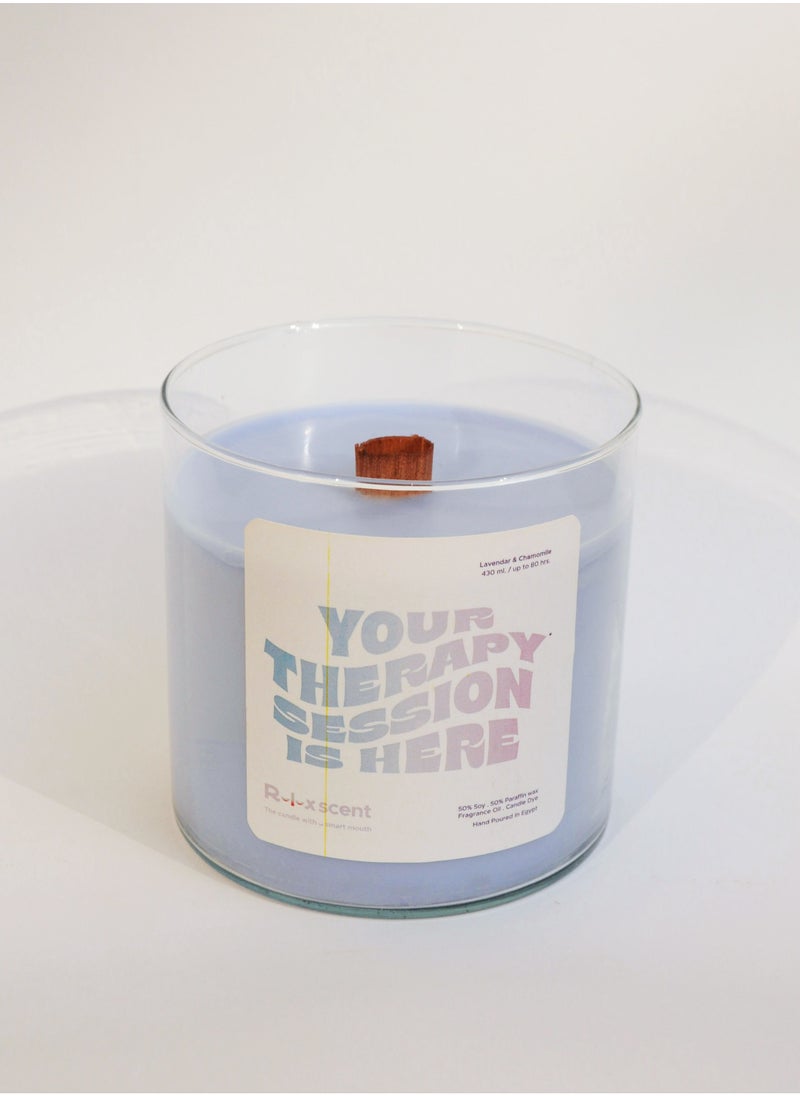Relaxscent Your Therapy Session Is Here wood Jumbo Candle 