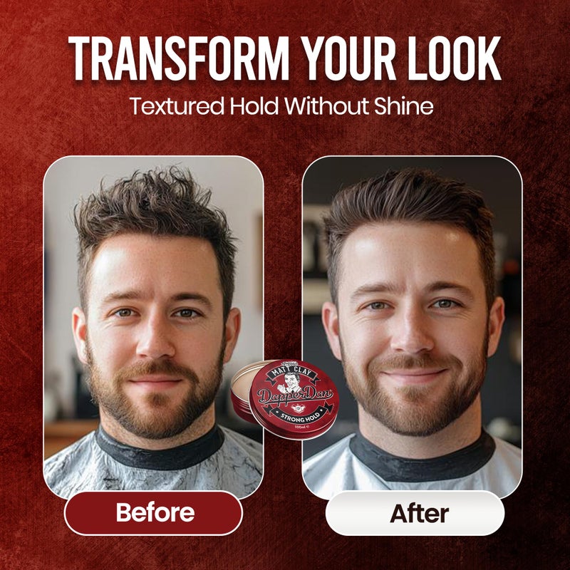 Dapper Dan Strong Hold Matte Clay, 100ml - Smoked Saffron & Leather Fragranced Hair Styling Clay for Men - Image 3