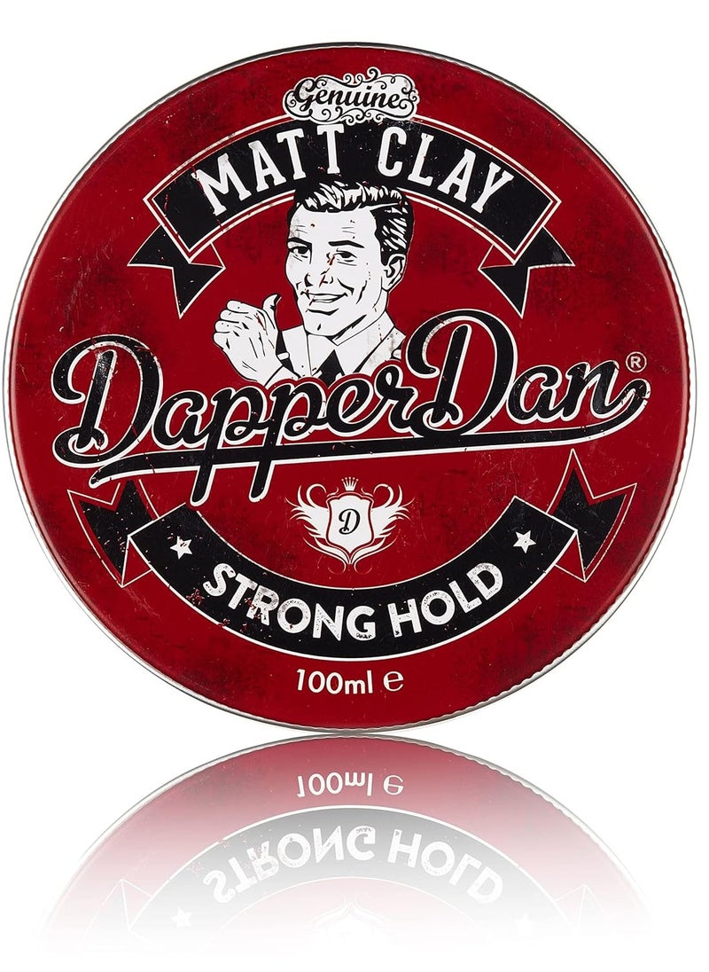 Dapper Dan Dapper Dan Strong Hold Matte Clay, 100ml - Smoked Saffron & Leather Fragranced Hair Styling Clay for Men  - Image 1