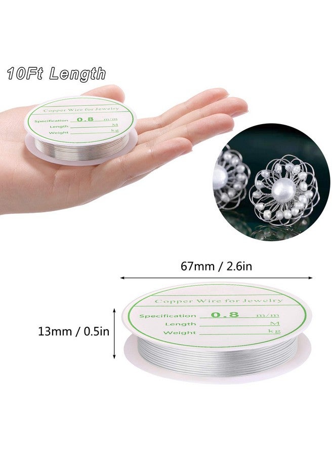 ميكيميكي MIKIMIQI - عبوتان من أسلاك المجوهرات، سلك حرفي مقاوم للتشوه، مقاس 20، سلك نحاسي لخرز المجوهرات، لوازم صنع المجوهرات والحرف اليدوية، 0.8 مم × 3 م لكل عبوة (ذهبي، فضي) - Image 3