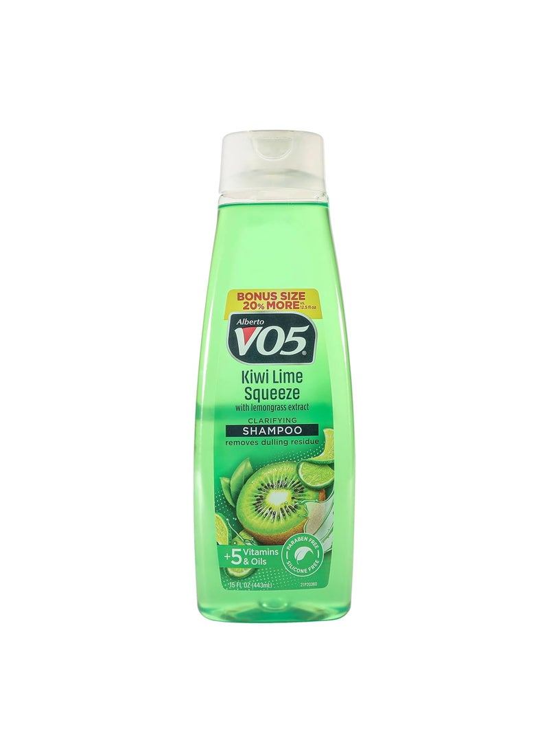 Alberto VO5 - Alberto VO5 Kiwi Lime Squeeze Clarifying Shampoo - Moisturizing Shampoo with Clarifying Formula - 5 Vitamins and Oils - Fruity Kiwi Fragrance - 15 oz - Image 1