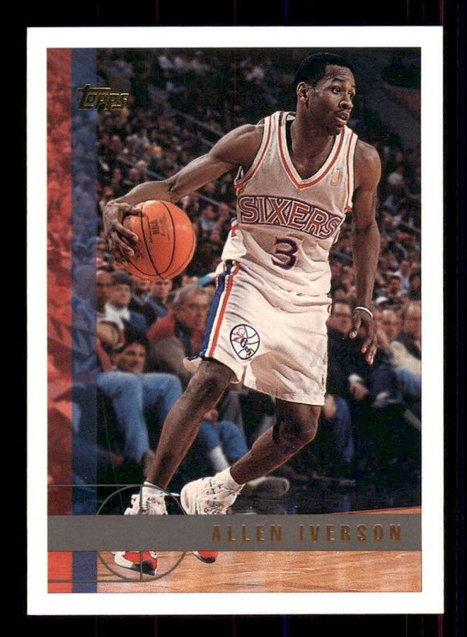 Topps Total 1997-98 Topps Series 1 Basketball #54 Allen Iverson Philadelphia 76ers Official NBA Trading Card (Stock Photo Shown, Card in Near Mint to Mint Condition) - Image 1