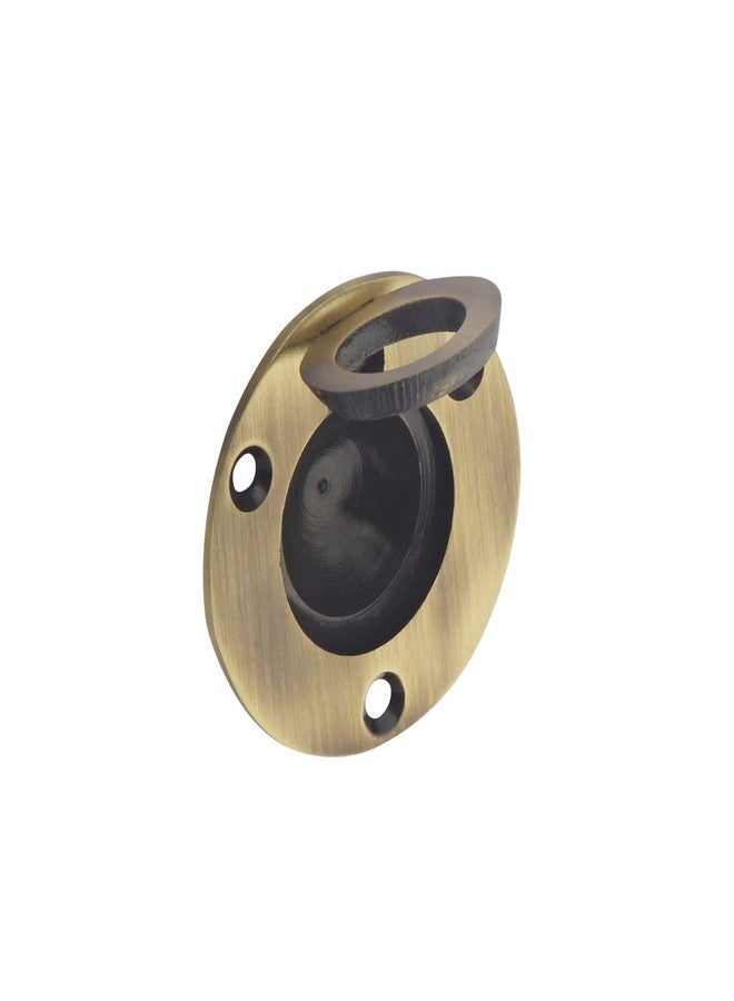 HOBKNOBS Round Flush Antique Brass Cabinet Drawer Pull Handle - Brownish Gold. - Image 2