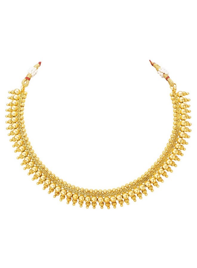 Peora Gold Plated Elegant Indian Traditional Choker Necklace with Earring Jewellery Set for Women Girls - Image 5