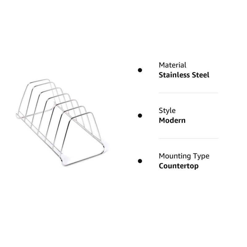 TechSrmaji Stainless Steel Plate Rack/Plate Stand Dish/Lid Holder Utensil Rack for Kitchen/ 6 Sections with Anti-Rust Plate Stand for Kitchen Cabinet/Kitchen Rack and Holder (Pack of 1) - Image 4