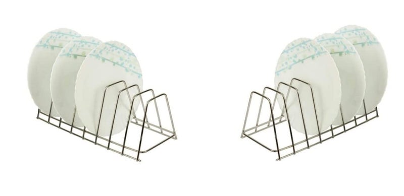 TechSrmaji Stainless Steel Plate Rack/Plate Stand Dish/Lid Holder Utensil Rack for Kitchen/ 6 Sections with Anti-Rust Plate Stand for Kitchen Cabinet/Kitchen Rack and Holder (Pack of 1) - Image 2