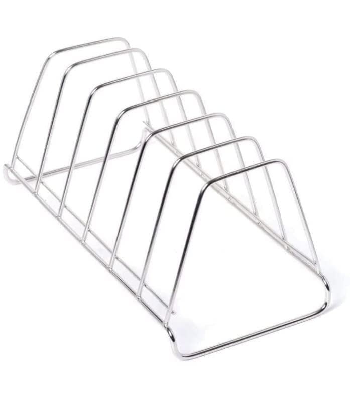 TechSrmaji Stainless Steel Plate Rack/Plate Stand Dish/Lid Holder Utensil Rack for Kitchen/ 6 Sections with Anti-Rust Plate Stand for Kitchen Cabinet/Kitchen Rack and Holder (Pack of 1) - Image 1