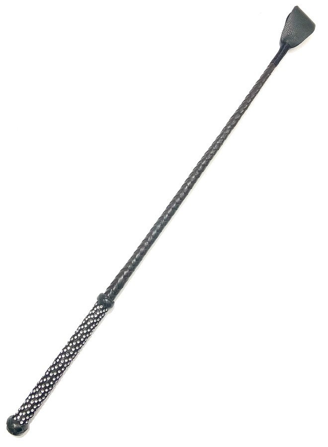 Pets triangle® Crystal Leather Braided Riding Crop Unbreakable Stick Toy and Game Whip 27 inches Brown - Image 5