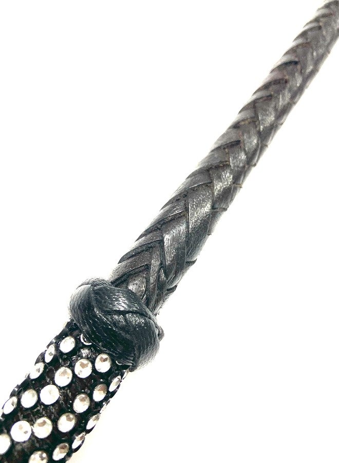 Pets triangle® Crystal Leather Braided Riding Crop Unbreakable Stick Toy and Game Whip 27 inches Brown - Image 4