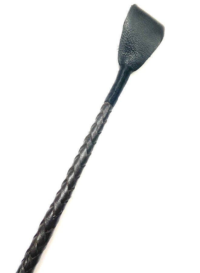 Pets triangle® Crystal Leather Braided Riding Crop Unbreakable Stick Toy and Game Whip 27 inches Brown - Image 3