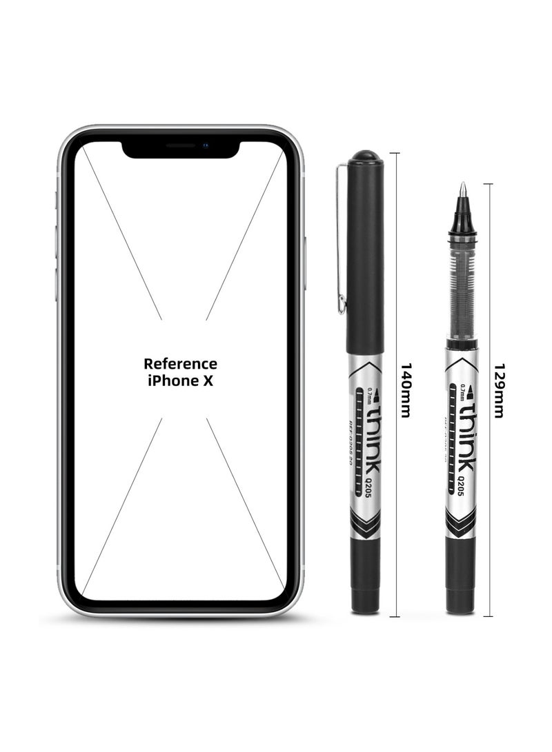 Deli 12-Piece Think Roller Pen 0.7mm Tip Black Ink  - Image 4