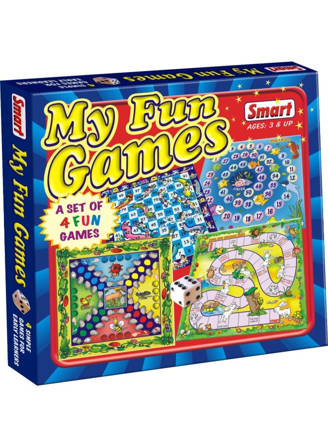 Creative's Smart My Fun Games 4-in-1 Board Game for Kids - Early Development Learning Toy, Matching & Number Recognition Activities, Gift for Boys & Girls Ages 3 4 5