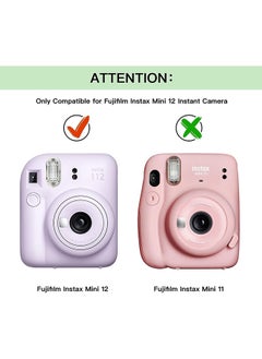 O Ozone PU Leather Camera Case for Fujifilm Instax Mini 12 Instant Camera ,Protective Camera Cover with Adjustable Shoulder Strap - Blossom Pink  - Image 2