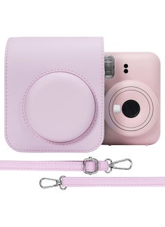 O Ozone PU Leather Camera Case for Fujifilm Instax Mini 12 Instant Camera ,Protective Camera Cover with Adjustable Shoulder Strap - Blossom Pink  - Image 1