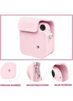 O Ozone PU Leather Camera Case for Fujifilm Instax Mini 12 Instant Camera ,Protective Camera Cover with Adjustable Shoulder Strap - Blossom Pink  - Image 4