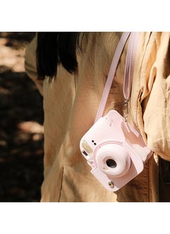 O Ozone PU Leather Camera Case for Fujifilm Instax Mini 12 Instant Camera ,Protective Camera Cover with Adjustable Shoulder Strap - Blossom Pink  - Image 5
