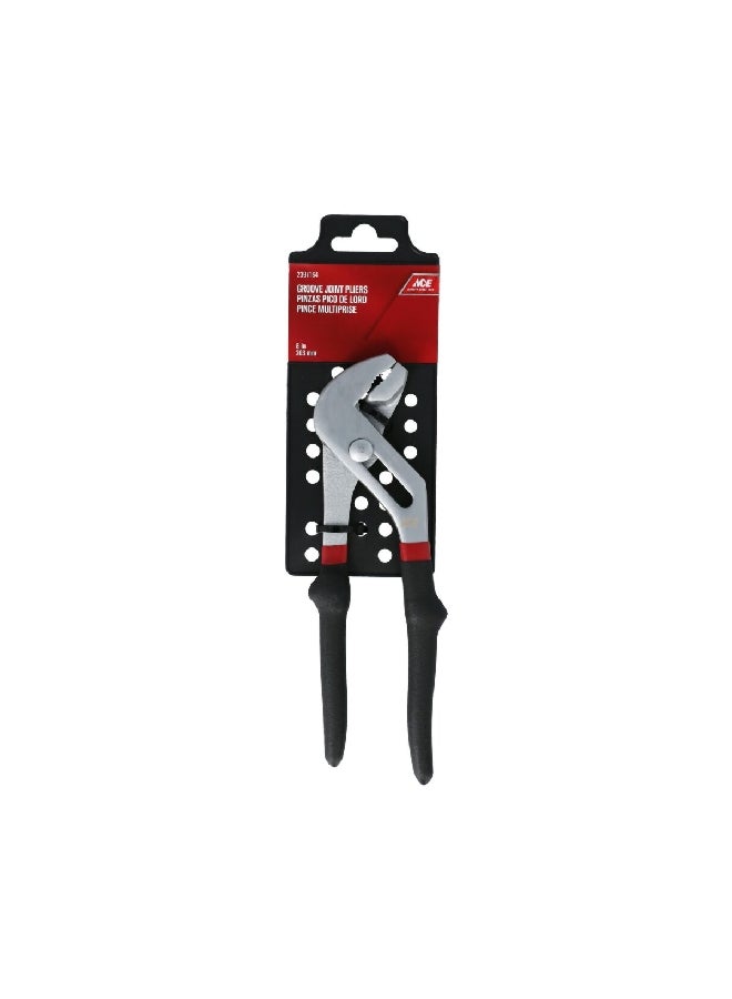 ACE Vinyl Grip Multipurpose Groove-Joint Plier Silver and Black 8 Inch 82-143 - Image 1