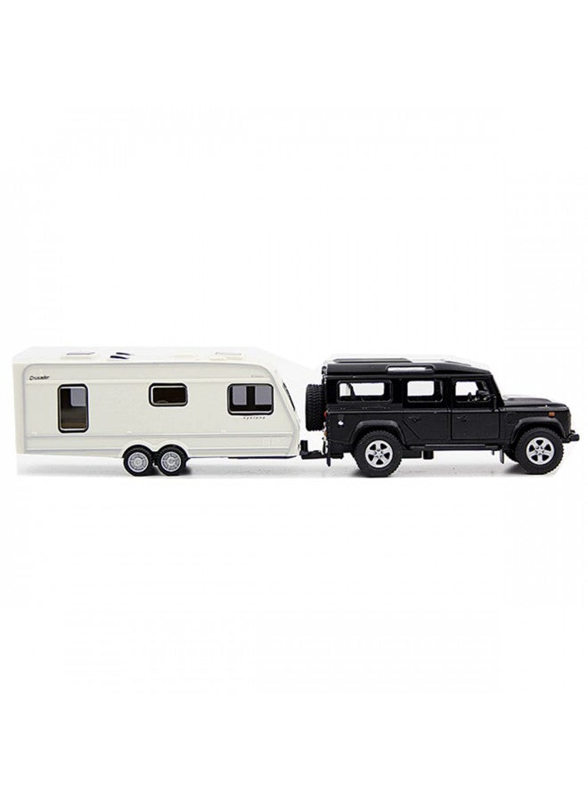 Metanyl Toy Camper SUV Trailer Towing RV Motorhome Toys for Boys Diecast Truck Model Car Metal Pull Back Toy Cars Vehicle, Doors Open Light Sound, Outdoor Land Adventure Play Set, Kids Gifts - Image 2