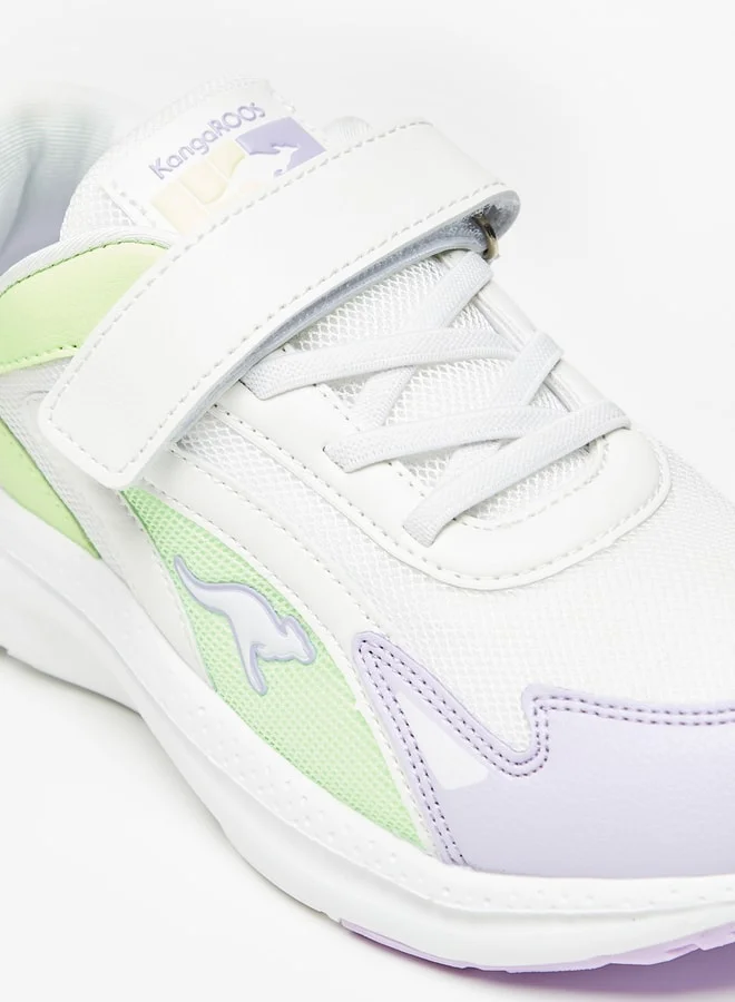كانغاروس Girls Textured Sports Shoes with Hook and Loop Closure