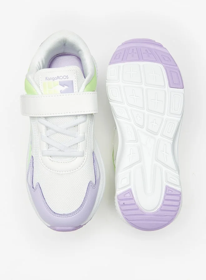 كانغاروس Girls Textured Sports Shoes with Hook and Loop Closure