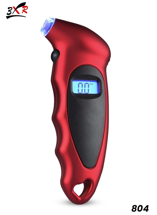 3XR Digital Tire Pressure Gauge with Backlit LCD Display, LED Lighted Nozzle, Multi-Unit PSI BAR KPA KG/CM², Auto Shut-Off, Portable Air Pressure Tester for Car Bike Truck SUV Motorcycle RV - 804 - Image 1