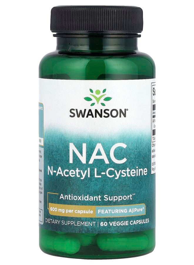 NAC N-Acetyl L-Cysteine 600 mg 60 Veggie Capsules