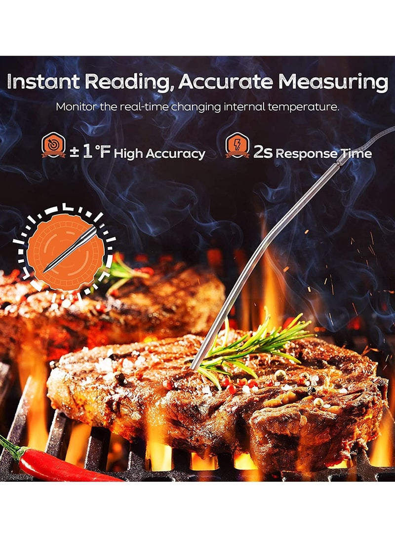 SYOSI Digital Meat Thermometer for Cooking, Upgraded Touchscreen Large Display Instant Read Food Thermometer with Backlight, Long Probe, Kitchen Timer, Cooking Thermometer for Oven, BBQ - Image 2