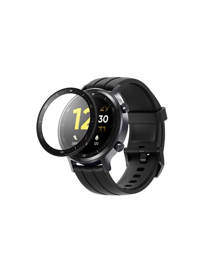 واقي شاشة ثلاثي الأبعاد ذو حواف ناعمة منحنية [مضاد للخدش] [خالٍ من الفقاعات] [مقاوم للكسر] [عالي الحساسية] (ليس زجاجيًا) لساعة Realme Watch S