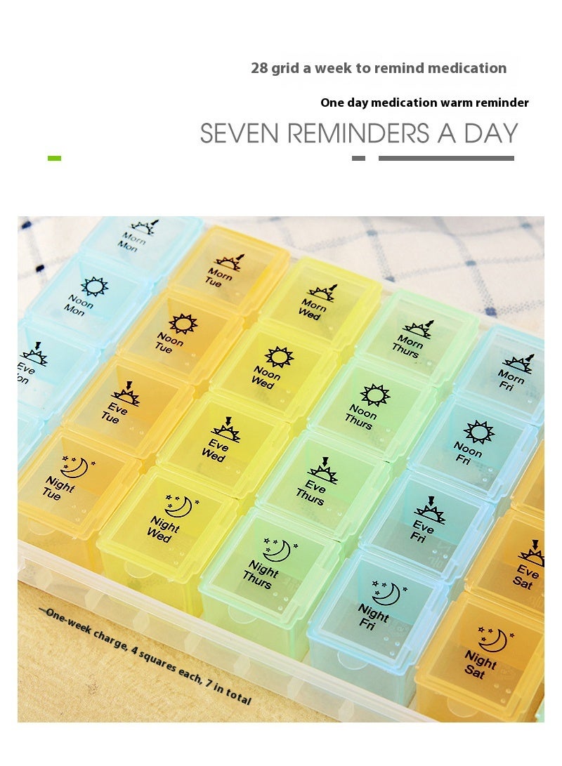 لبونير منظم الأقراص الأسبوعي - علبة أقراص أسبوعية - علبة أقراص بحجم كبير لحفظ الأدوية للسفر لمدة 7 أيام للفيتامينات والأدوية - Image 4