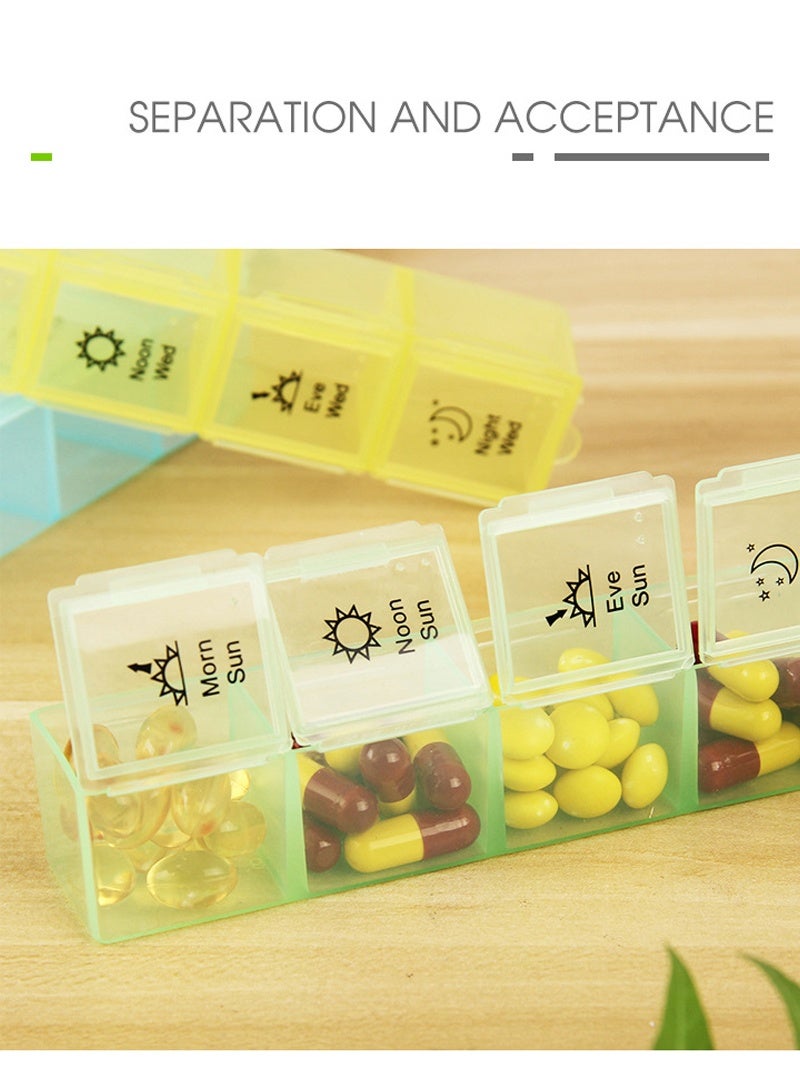 لبونير منظم الأقراص الأسبوعي - علبة أقراص أسبوعية - علبة أقراص بحجم كبير لحفظ الأدوية للسفر لمدة 7 أيام للفيتامينات والأدوية - Image 5